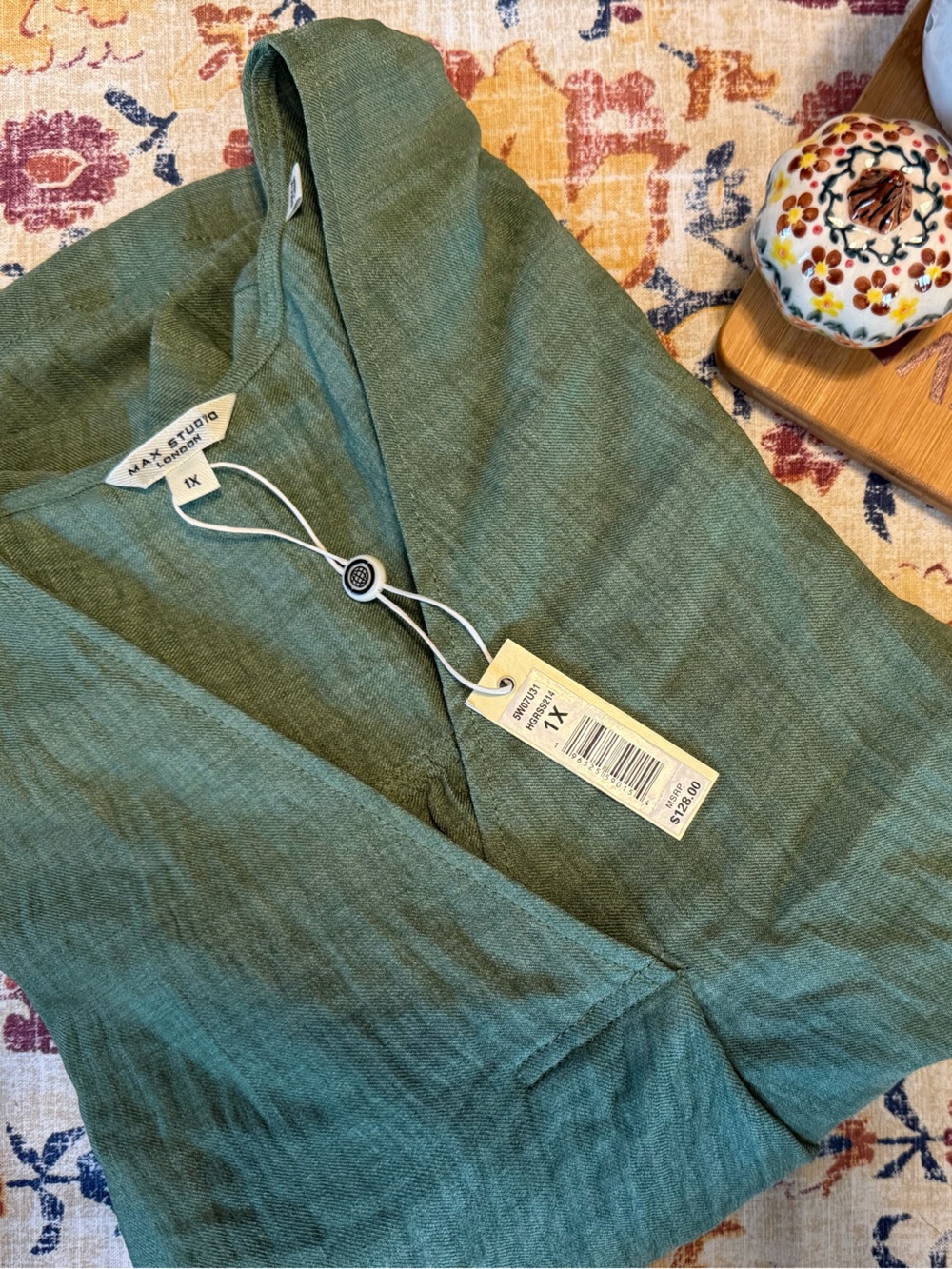 Max Studio Green Shirt - Size 1X